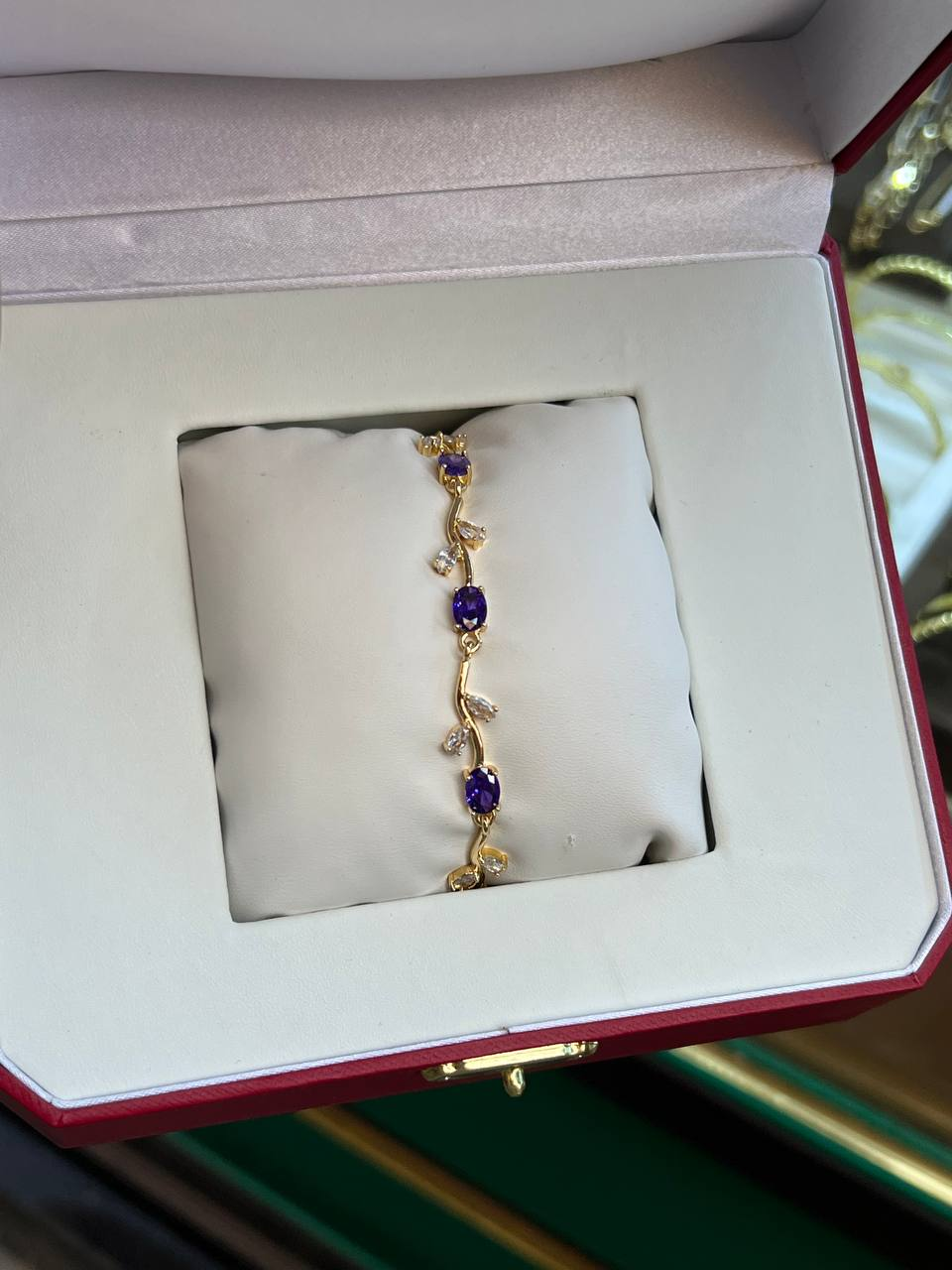 Bracelet Tulip ✨ – Élégance en Plaqué Or 💛 & Pierres Colorées 💎